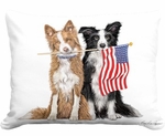 Patriotic Collies Outdoor Pillow