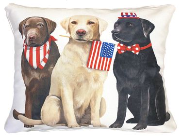 Patriotic Dogs Outdoor Pillow - Click to enlarge