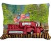 Patriotic Red Truck Outdoor Pillow