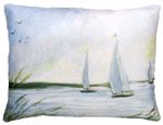 Peaceful Sailboats Outdoor Pillow