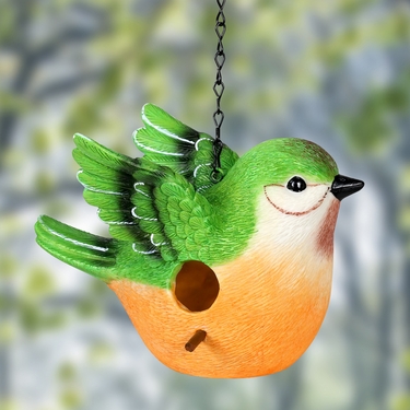 Peach Bird Bird House - Click to enlarge