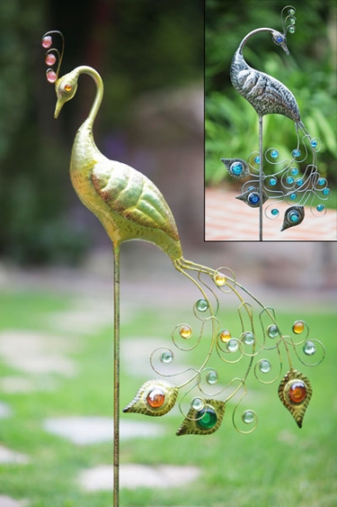 Peacock Garden Stakes - Click to enlarge