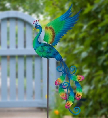 Peacock Jiggly Garden Stake - Click to enlarge
