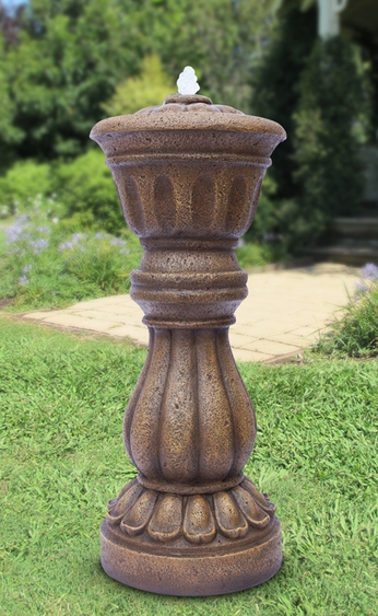 Pedestal Column Outdoor Fountain - Click to enlarge