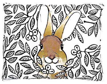 Peek-a-Boo Bunny  Outdoor Pillow - Click to enlarge