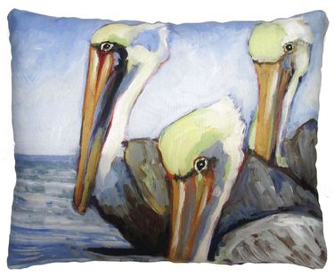 Pelican Trio Outdoor Pillow - Click to enlarge