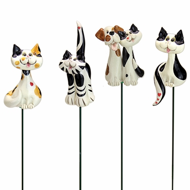 Pence Pets Cats Plant Stakes (Set of 4) - Click to enlarge