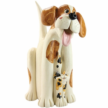 Playful Dog w/Cat Statue - Click to enlarge