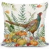 Pheasant w/Pumpkins Outdoor Pillow