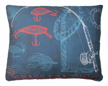 Pier 45 Fishing Rods Blue Outdoor Pillow - Click to enlarge