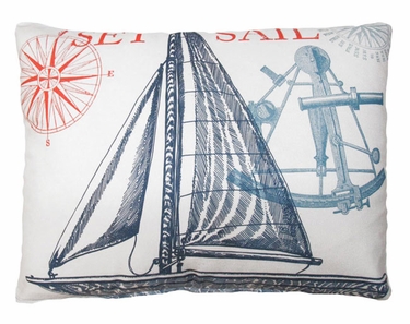 Pier 45 Sailboat Natural Outdoor Pillow - Click to enlarge
