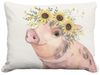 Sunflower Pig Princess Outdoor Pillow