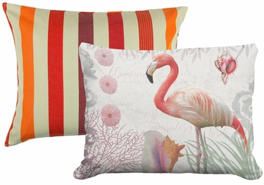 Pillow Bundle: Cristina Stripe + Flamingo Sealife - Click to enlarge