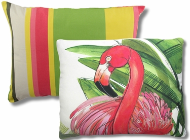 Pillow Bundle: Fresh Lime Stripe + Flamingo Pink - Click to enlarge