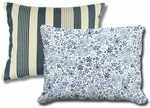 Pillow Bundle: Marina Stripe + Indigo Flourish