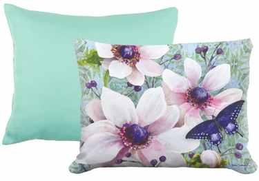 Pillow Bundle: Seafoam Green Solid + Anemone Trio - Click to enlarge