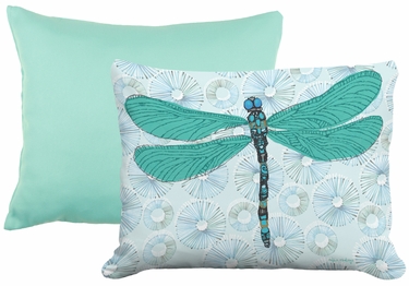 Pillow Bundle: Seafoam Green Solid + Dragonfly Lilly Pads - Click to enlarge