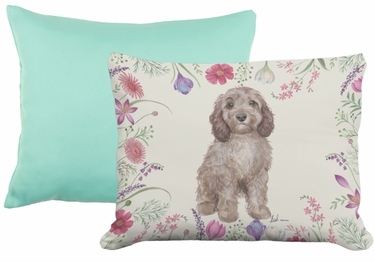 Pillow Bundle: Seafoam Green Solid + Spaniel Meadow - Click to enlarge