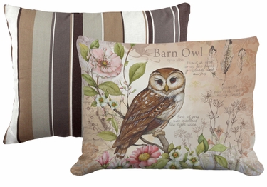 Pillow Bundle: Slate Gray Stripe + Barn Owl - Click to enlarge