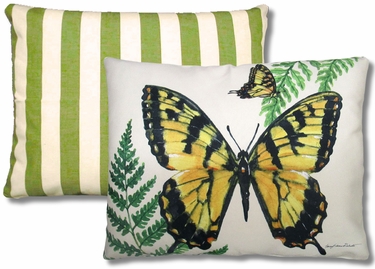 Pillow Bundle: Summer Palms Stripe + Beautiful Butterfly - Click to enlarge