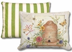 Pillow Bundle: Summer Palms Stripe + Bee Skep