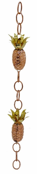 8.5 Pineapple Rain Chain - Copper - Click to enlarge