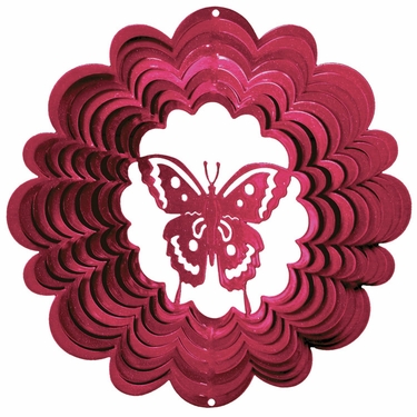 Pink Butterfly Wind Spinner - Click to enlarge