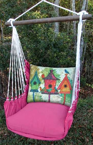 Pink Collection Birdhouses Hammock Chair Swing Set - Click to enlarge
