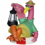 Pink Flamingo w/Solar Lantern