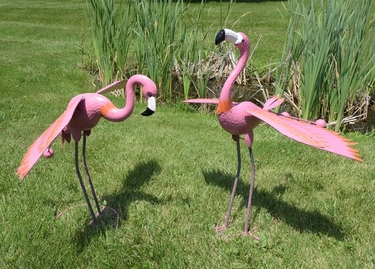 Pink Flamingos w/Moving Wings (Set of 2) - Click to enlarge