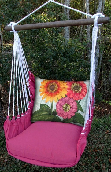 Pink Garden Zinnias Hammock Chair Swing Set - Click to enlarge