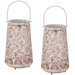 Pink Pastel Shadow Solar Lantern (Set of 2) Pink Pastel Shadow Solar Lantern (Set of 2)