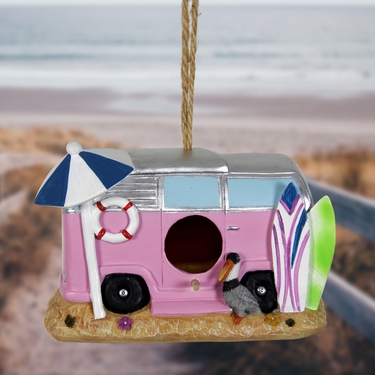 Pink Retro RV Bird House - Click to enlarge