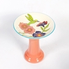 15" Tall Porcelain Hummingbird and Large Flower Birdbath