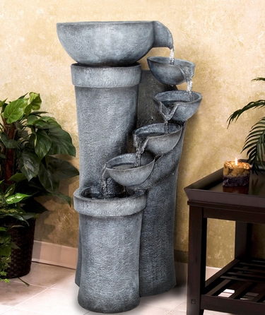 Pouring Bowls Fountain w/LED Lights - Click to enlarge