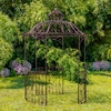 Pre-Order: 10ft. Fancy Iron Gazebo w/3 Side Walls - Antique Bronze