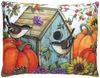 Pumpkin Birdhouse Outdoor Pillow