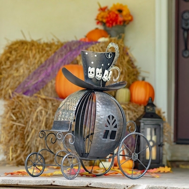 Victorian Halloween Pumpkin Carriage Decor - Click to enlarge