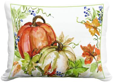 Pumpkins w/Leaves Outdoor Pillow - Click to enlarge