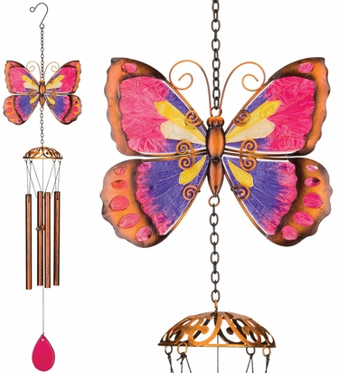 Purple Butterfly Wind Chimes (Set of 2) - Click to enlarge
