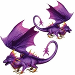 Purple Dragon Decor Statues (Set of 2)