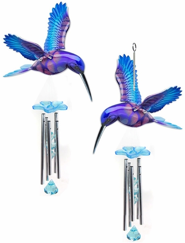 Purple Hummingbird Chimes (Set of 2) - Click to enlarge