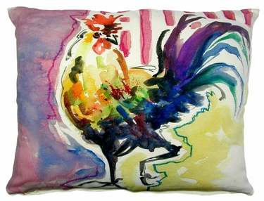 Purple Rooster Outdoor Pillow - Click to enlarge