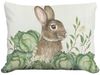 Rabbit and Cabbages Outdoor Pillow