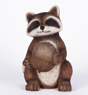 Raccoon Holding Acorn Statue - Click to enlarge