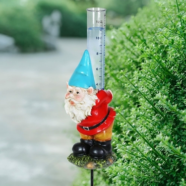 Rain Gauge Gnome Plant Stake - Click to enlarge