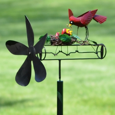 Red Cardinal Nest Whirligig Stake - Click to enlarge