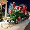 Giant 27 Foot Iron Christmas Train w/Cart & LED Lights