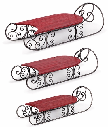Holiday Red Display Sleds (Set of 3) - Click to enlarge