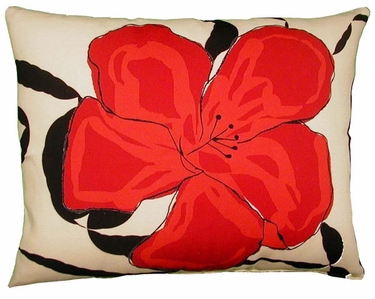 Red Flower Outdoor Pillow - Click to enlarge